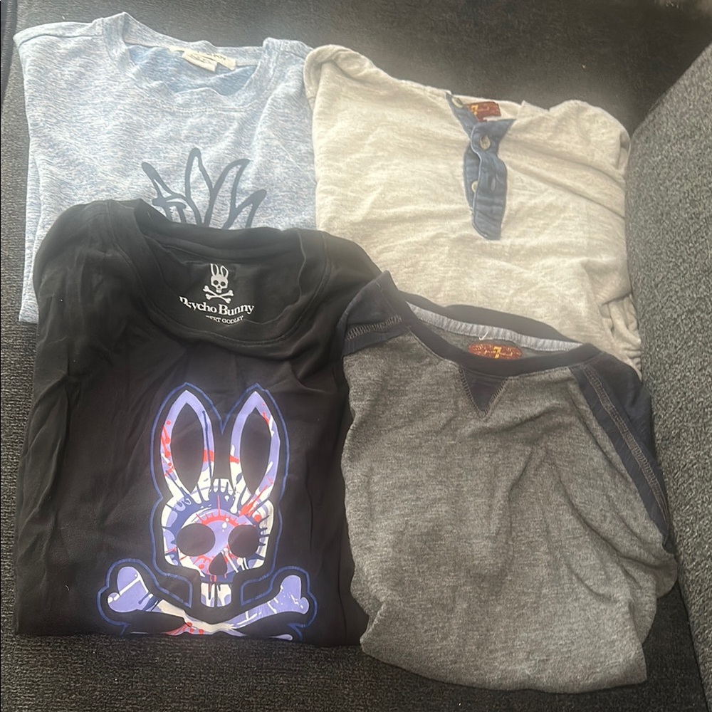 Psycho Bunny Black Long Sleeve Tee Neon Graphic